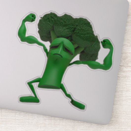 Fun Fighting Broccoli Sticker -  eigenzinnigheid (Detail)