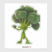 Fun Fighting Broccoli Sticker - eigenzinnigheid (Vel)