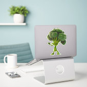 Fun Fighting Broccoli Sticker - eigenzinnigheid (Laptop op bureau)