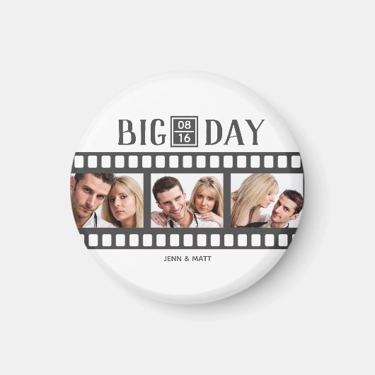 Fun Film Wedding Voeg 3 foto's toe Magneet (Voorkant)