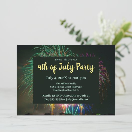 Fun Fireworks Invitation de la fête (Debout devant)