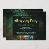Fun Fireworks Invitation de la fête (Devant / Derrière)