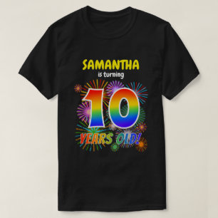 Fun Fireworks, Rainbow Kijk "10", 10e verjaardag T-shirt
