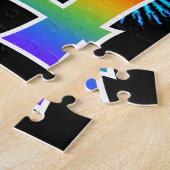 Fun Fireworks + Rainbow Pattern "14" Birthday # Legpuzzel (Zijkant)