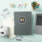 Fun Fireworks + Rainbow Pattern "21" Event # Sticker (iPad Cover)