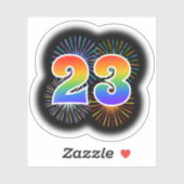 Fun Fireworks + Rainbow Pattern "23" Event # Sticker (Vel)