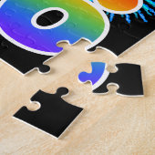 Fun Fireworks + Rainbow Pattern "26" Birthday # Legpuzzel (Zijkant)