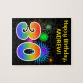 Fun Fireworks + Rainbow Pattern "30" Birthday # Legpuzzel (Horizontaal)