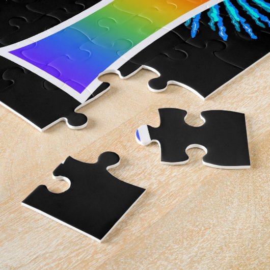 Fun Fireworks + Rainbow Pattern "41" Birthday # Legpuzzel (Zijkant)