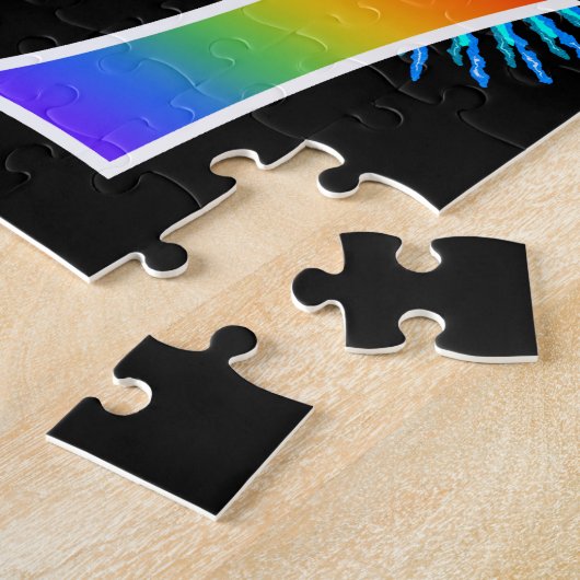 Fun Fireworks + Rainbow Pattern "47" Birthday # Legpuzzel (Zijkant)