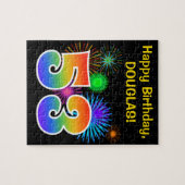 Fun Fireworks + Rainbow Pattern "53" Birthday # Legpuzzel (Horizontaal)