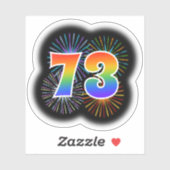 Fun Fireworks + Rainbow Pattern "73" Event # Sticker (Vel)