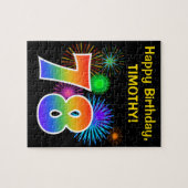 Fun Fireworks + Rainbow Pattern "78" Birthday # Legpuzzel (Horizontaal)