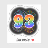 Fun Fireworks + Rainbow Pattern "93" Event # Sticker (Vel)