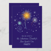 Fun Fireworks - Uitnodigingen van het nieuwjaarsfe (Voorkant / Achterkant)