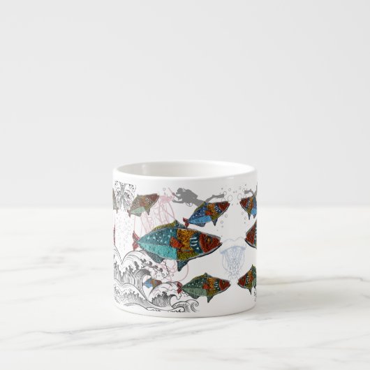 Fun Fish Mug Design using Needle Punch fish design (Devant)