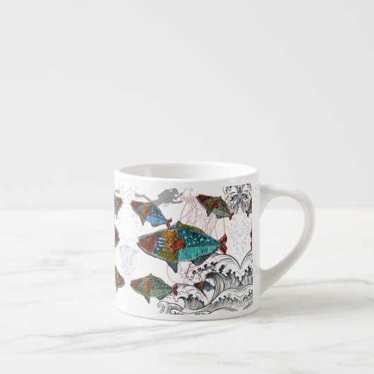 Fun Fish Mug Design using Needle Punch fish design (Droite)