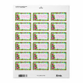 Fun Flamingo Tropical Afstuderen Retouradres Etiket (Full Sheet)