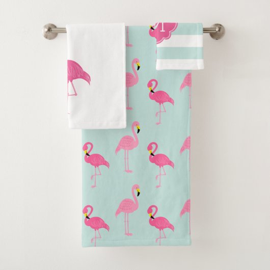 Fun Flamingos Pattern Bad Handdoek (Insitu)