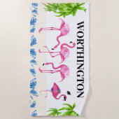 Fun Flamingos Strandlaken (Voorkant)