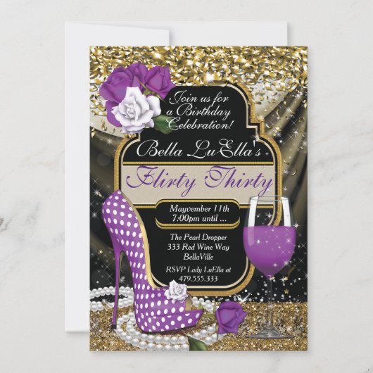 Fun Flirty Anniversaire Fête Invitations (Devant)