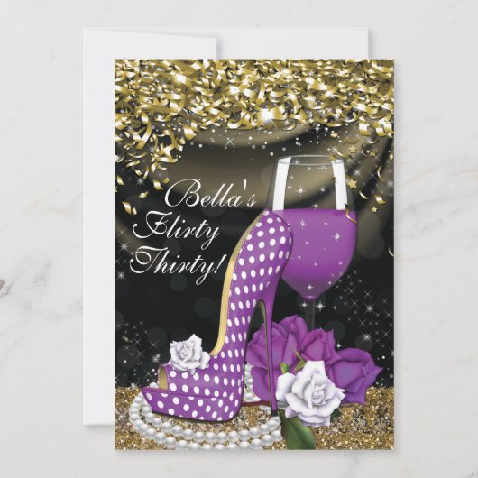 Fun Flirty Anniversaire Fête Invitations (Dos)