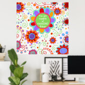 Fun Floral "Amazing Dingen" Classroom poster (Thuiskantoor)