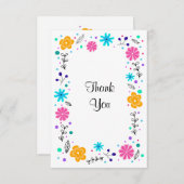 Fun  Floral Botanical Flat Dank je Bedankkaart (Voorkant / Achterkant)