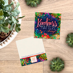 Fun Floral Heart Inspirational Kindness cartes