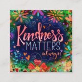 Fun Floral Heart Inspirational Kindness cartes (Devant)