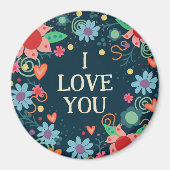 Fun Floral I Love You Inspirivity Magnet (Devant)