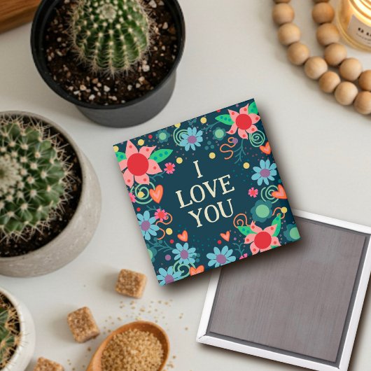 Fun Floral I Love You Inspirivity Magnet