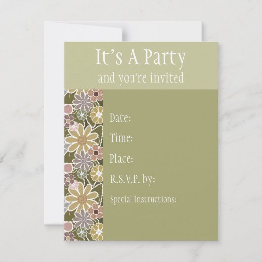 Fun Floral Invitation Kaart (Voorkant)