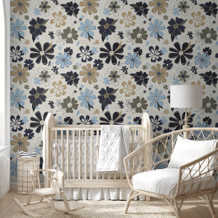 Fun Floral Retro Pattern Behang