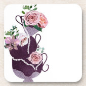 Fun Floral Tea Cups Kitchen Bier Onderzetter (Voorkant)