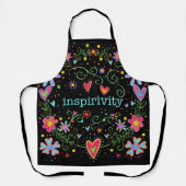 Fun Floral Whimsical Black Inspirivity Schort (Voorkant)
