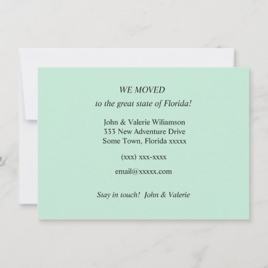 Fun Florida Alligator Moving Faire-part (Dos)