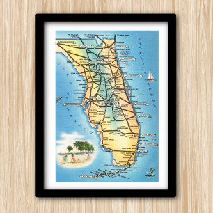 Fun  Florida Map Poster