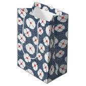 Fun Flower on Denim Medium Cadeauzakje (Voorkant Gekanteld)