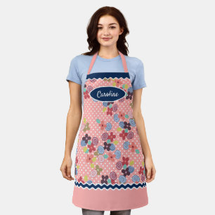 Fun Flowers Polkadots Pattern Blush Pink Schort