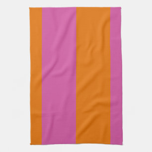 Fun Flowers streept roze oranje theehanddoeken Theedoek