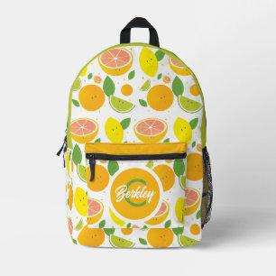 Fun Food Fruit Kinder naam Monogram Bedrukte Rugzak