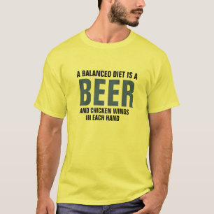 Fun Food T-shirt, Bier & Kippenvleugels Evenwichti T-shirt