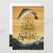 Fun-forel-zeesleutels, groet op houtkorrel feestdagenkaart (Voorkant / Achterkant)