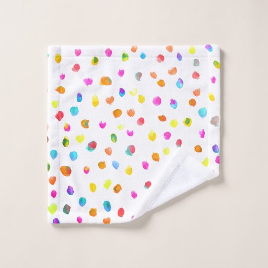 Fun fou coloré pois joyeux (Gant de toilette)