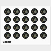 Fun Fractal climate Tree Frog met je monogram Ronde Sticker (Vel)