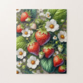 Fun fraise Feuilles Fleurs Jigsaw Puzzle (Vertical)