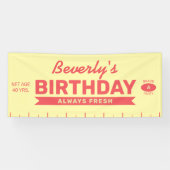 Fun Fresh Stick of Butter Red Text Birthday Party  Spandoek (Horizontaal)