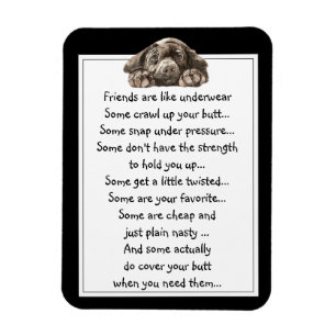 Fun Friend zijn als Ondergoed Quote met Hond Magneet