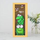 Fun frog et abeilles Invitation de la fête (Debout devant)